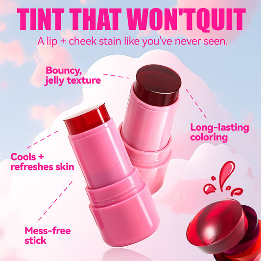 Jelly Blush Lipstick Lip And Cheek Dual-use Multi-color Brightening Contour Stick